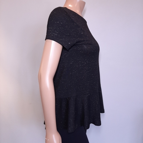 3/$20 Joe Fresh Metallic Peplum Tshirt Crew Neck Top - Picture 5 of 10